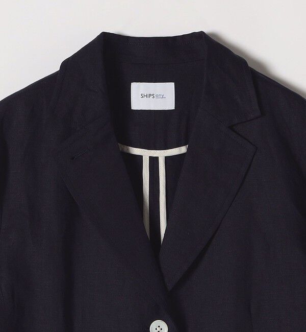 SHIPS any「SHIPS any:〈洗濯機可能〉ヨーロピアンフラックス リネン コンパクト テーラード ジャケット」|テーラードジャケット|