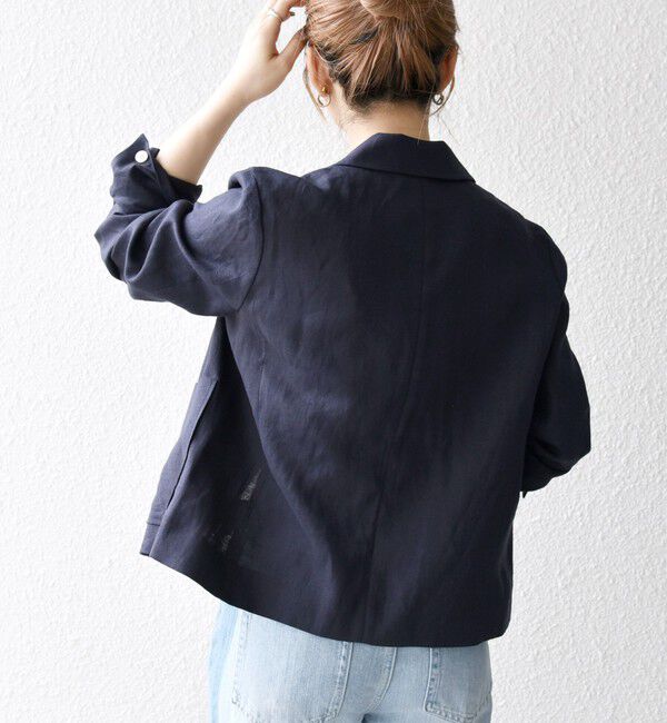 SHIPS any「SHIPS any:〈洗濯機可能〉ヨーロピアンフラックス リネン コンパクト テーラード ジャケット」|テーラードジャケット|