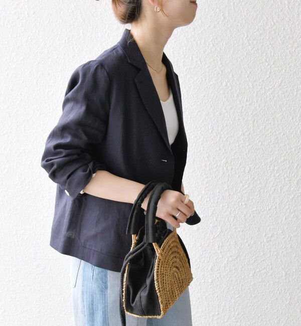 SHIPS any「SHIPS any:〈洗濯機可能〉ヨーロピアンフラックス リネン コンパクト テーラード ジャケット」|テーラードジャケット|