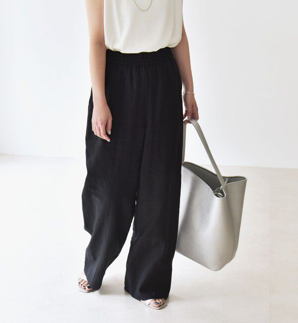 quaranciel「quaranciel:〈洗濯機可能〉ラミー ピンタック ワイド イージー パンツ」|その他|