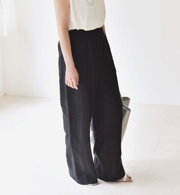 quaranciel「quaranciel:〈洗濯機可能〉ラミー ピンタック ワイド イージー パンツ」|その他|