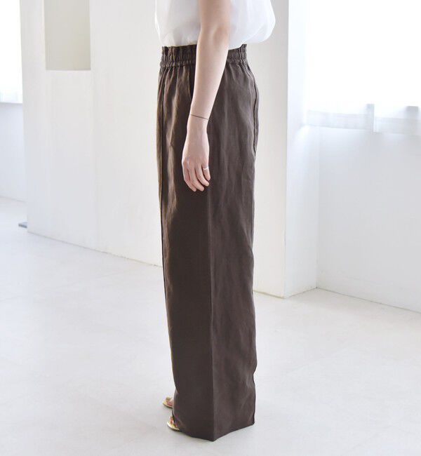 quaranciel「quaranciel:〈洗濯機可能〉ラミー ピンタック ワイド イージー パンツ」|その他|