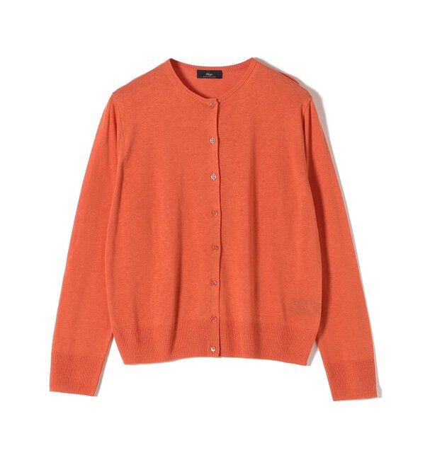 SHIPS for women「SHIPS Primary Navy Label:シルク リネン ハイ ボタン カーディガン」|カーディガン|オレンジ