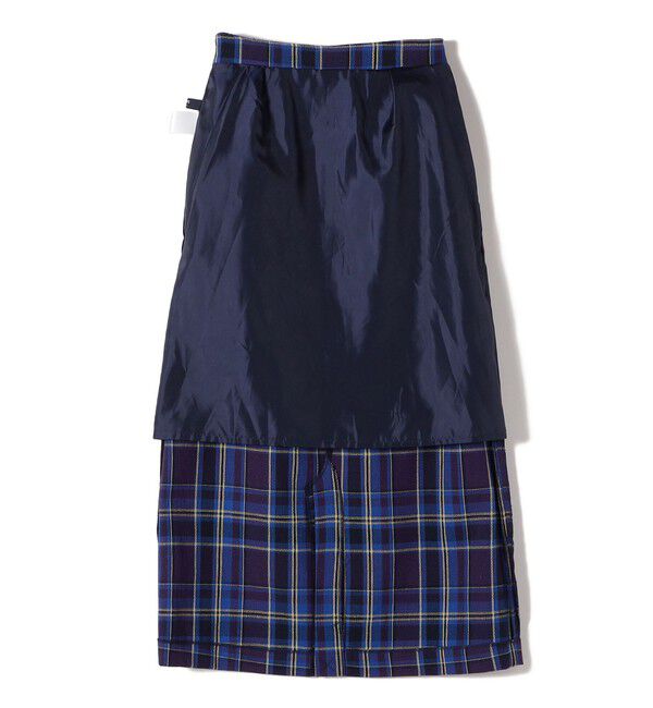 SHIPS Colors 「SHIPS Colors:〈手洗い可能〉カラミ チェック フロントスリット スカート」|タイト|