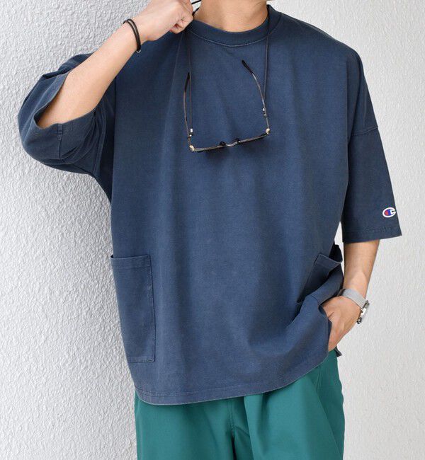 SHIPS any「【SHIPS any別注】Champion: ブリーチ ドルマン キャンプポケット Tシャツ◇」|Tシャツ・カットソー|