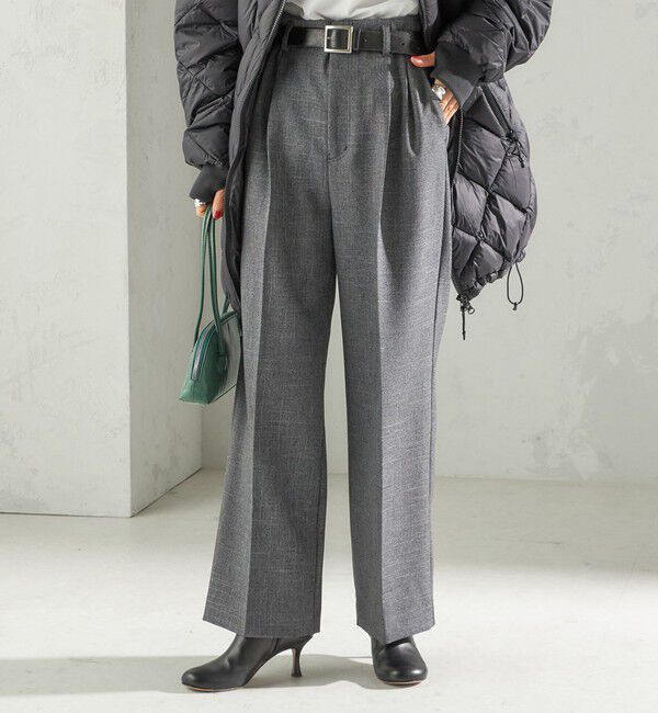 SHIPS for women「〈手洗い可能〉TUMUGITO(R) シャーク ツイード タック パンツ」|その他|