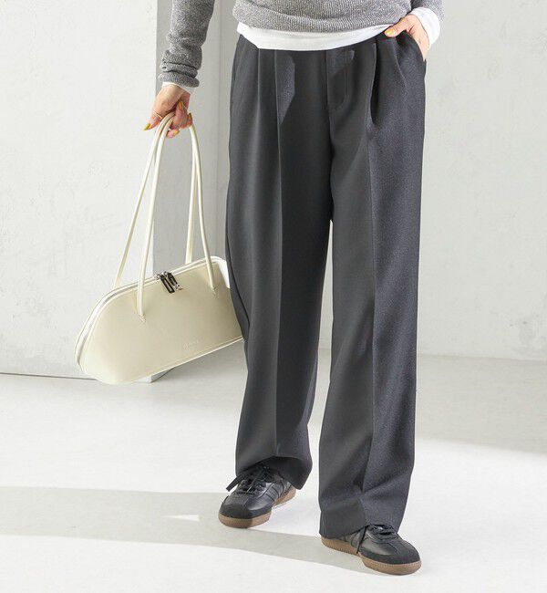 SHIPS for women「〈手洗い可能〉TUMUGITO(R) シャーク ツイード タック パンツ」|その他|