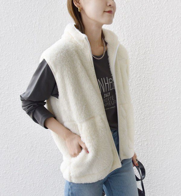 SHIPS for women「【一部WEB限定 / SHIPS別注】Champion:〈洗濯機可能〉フリース ベスト」|ベスト・ジレ|