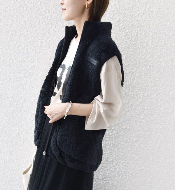 SHIPS for women「【一部WEB限定 / SHIPS別注】Champion:〈洗濯機可能〉フリース ベスト」|ベスト・ジレ|