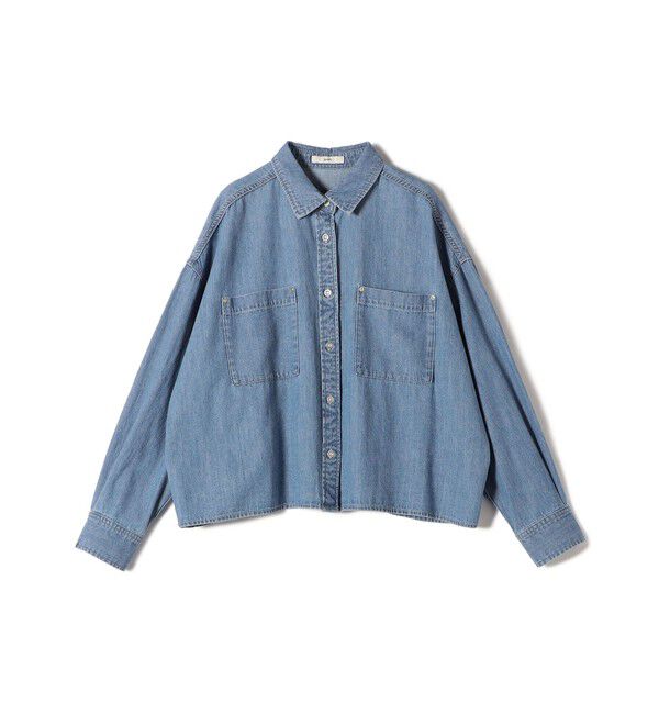 SHIPS for women「《一部追加予約》〈洗濯機可能〉ライトオンス デニム ショート シャツ」|シャツ・ブラウス|