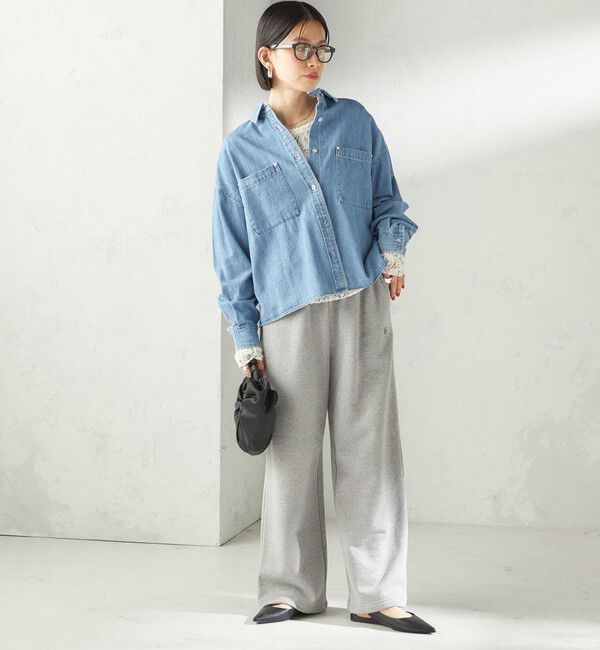 SHIPS for women「《一部追加予約》〈洗濯機可能〉ライトオンス デニム ショート シャツ」|シャツ・ブラウス|