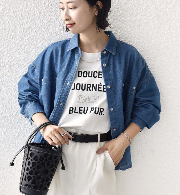 SHIPS for women「《一部追加予約》〈洗濯機可能〉ライトオンス デニム ショート シャツ」|シャツ・ブラウス|