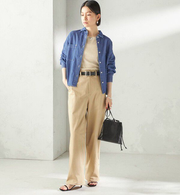 SHIPS for women「《一部追加予約》〈洗濯機可能〉ライトオンス デニム ショート シャツ」|シャツ・ブラウス|