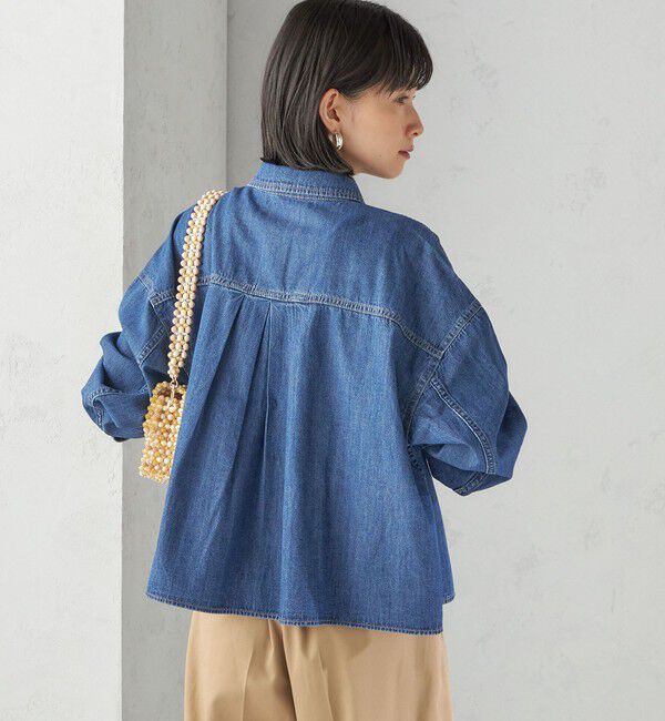 SHIPS for women「《一部追加予約》〈洗濯機可能〉ライトオンス デニム ショート シャツ」|シャツ・ブラウス|