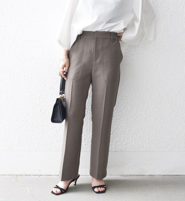 SHIPS any「SHIPS any:〈洗濯機可能〉ダブルクロス セミフレア パンツ［NAVY BLUE］」|その他|