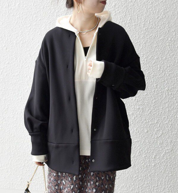 SHIPS any「【WEB限定】SHIPS any:〈洗濯機可能〉ダンボール コクーン ノーカラー コート」|ノーカラージャケット|