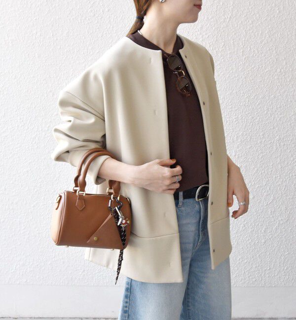 SHIPS any「【WEB限定】SHIPS any:〈洗濯機可能〉ダンボール コクーン ノーカラー コート」|ノーカラージャケット|