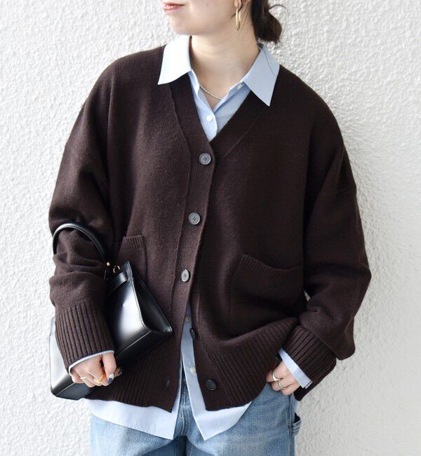 SHIPS any「SHIPS any:〈手洗い可能〉AQUA カシミヤ ミックス Vネック カーディガン」|カーディガン|