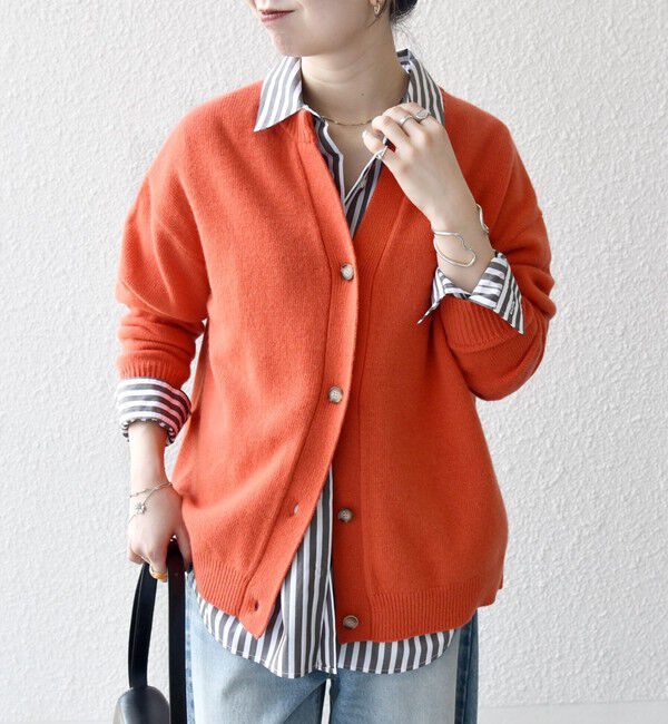 SHIPS any「SHIPS any:〈手洗い可能〉AQUA カシミヤ ミックス スキッパー カーディガン」|カーディガン|