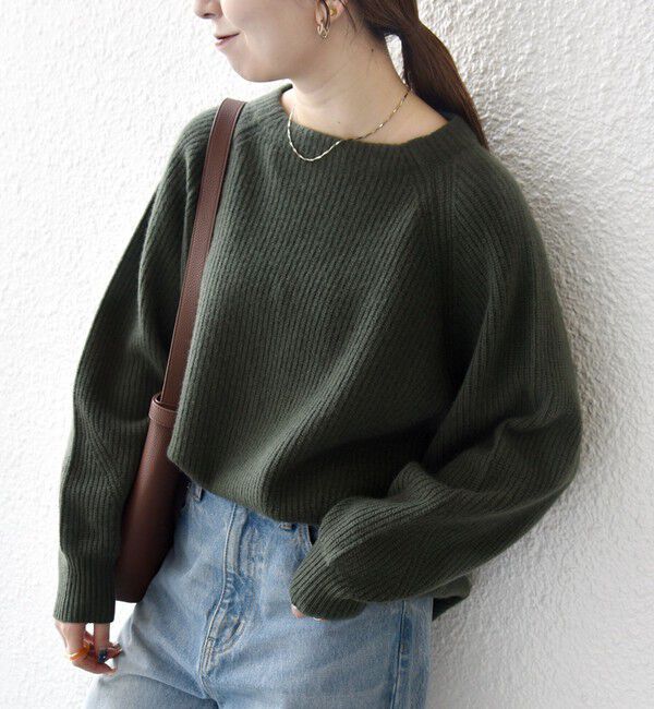 SHIPS any「《一部追加予約》SHIPS any:〈手洗い可能〉AQUA カシミヤ ミックス ハイネック ニット」|ニット・セーター|オリーブ