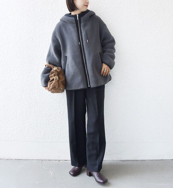 SHIPS for women「【WEB限定】ボア 配色 フード ブルゾン」|ブルゾン・スタジャン|