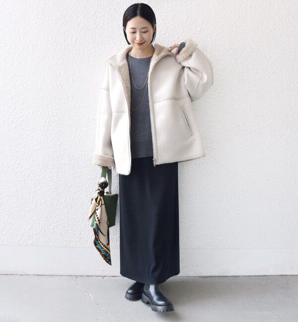 SHIPS for women「フェイク ムートン ジップ コート」|その他|