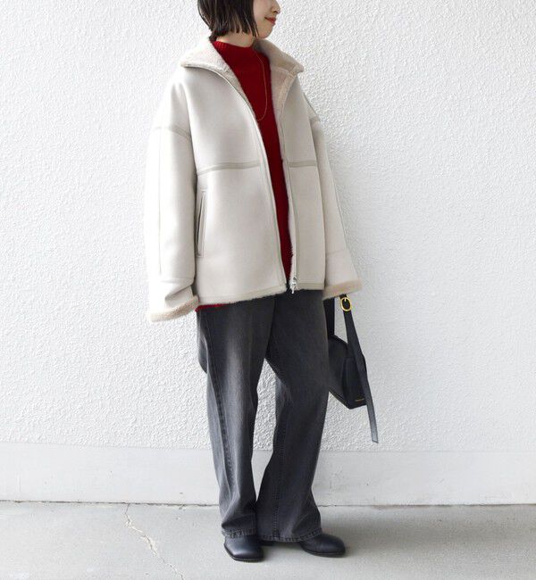 SHIPS for women「フェイク ムートン ジップ コート」|その他|