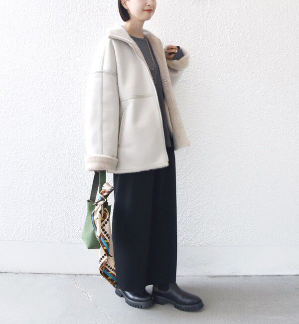 SHIPS for women「フェイク ムートン ジップ コート」|その他|