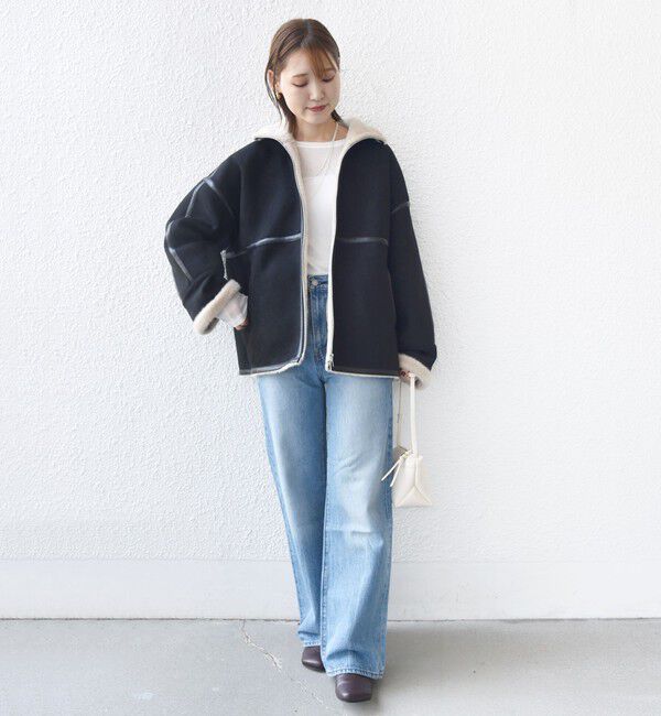 SHIPS for women「フェイク ムートン ジップ コート」|その他|