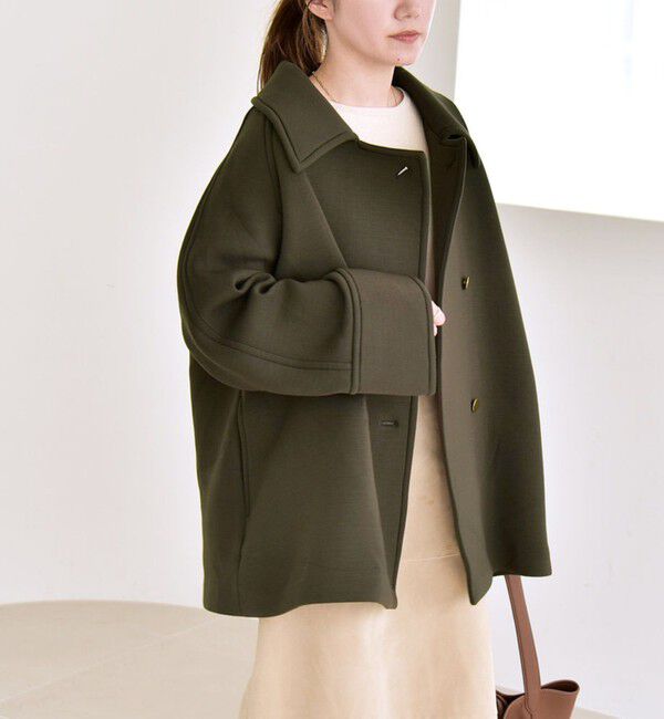 quaranciel「《追加予約》quaranciel:〈手洗い可能〉ダンボール ステンカラー ジャケット コート25AW」|ステンカラーコート|