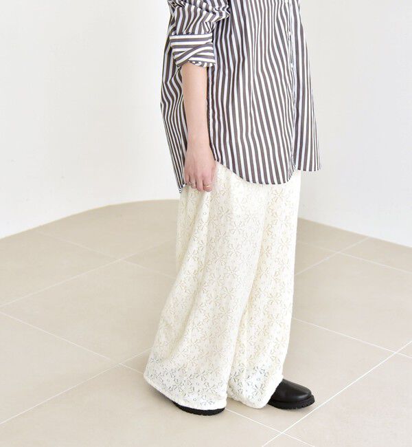 quaranciel「quaranciel:〈洗濯機可能〉フラワー レース ワイド パンツ」|その他|