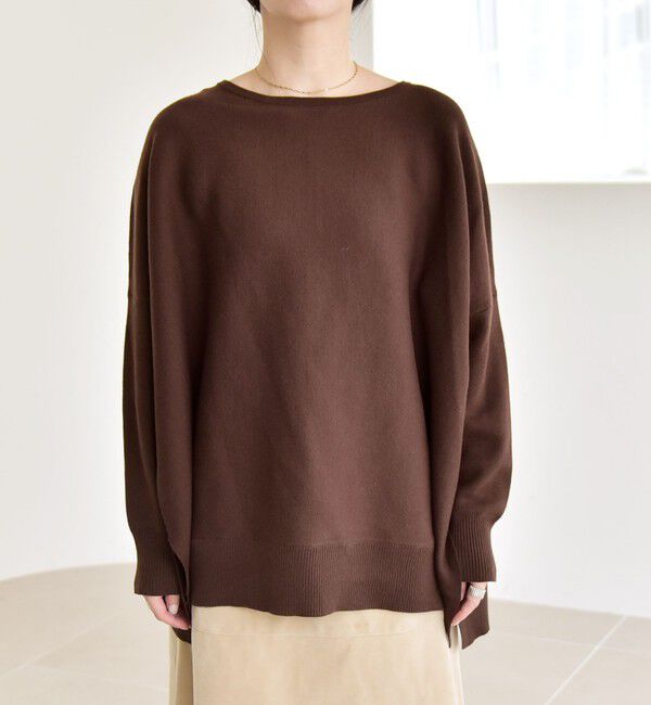 quaranciel「quaranciel:〈洗濯機可能〉ボートネック ワイド ニット プルオーバー」|ニット・セーター|