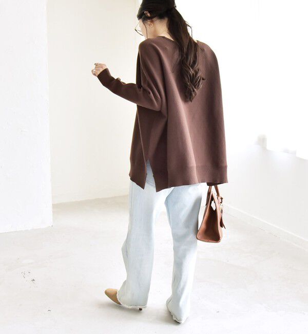 quaranciel「quaranciel:〈洗濯機可能〉ボートネック ワイド ニット プルオーバー」|ニット・セーター|