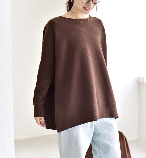 quaranciel「quaranciel:〈洗濯機可能〉ボートネック ワイド ニット プルオーバー」|ニット・セーター|