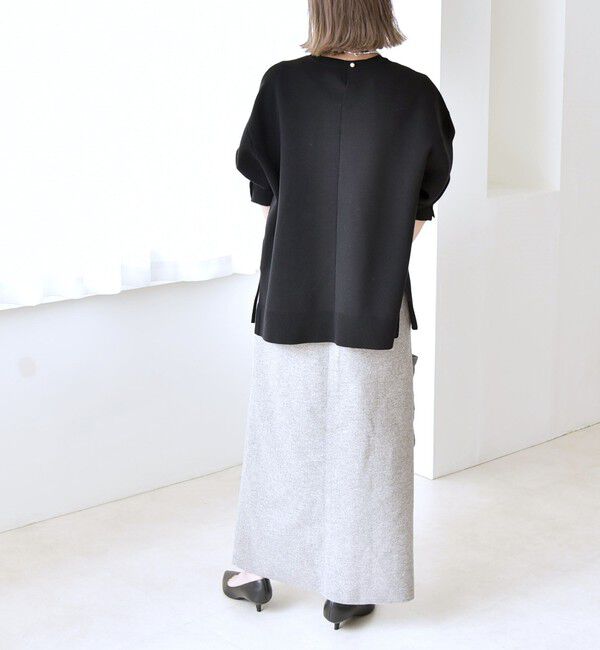 quaranciel「quaranciel:〈手洗い可能〉ダブルフェイス パールモチーフ ワイド ニット プルオーバー」|ニット・セーター|