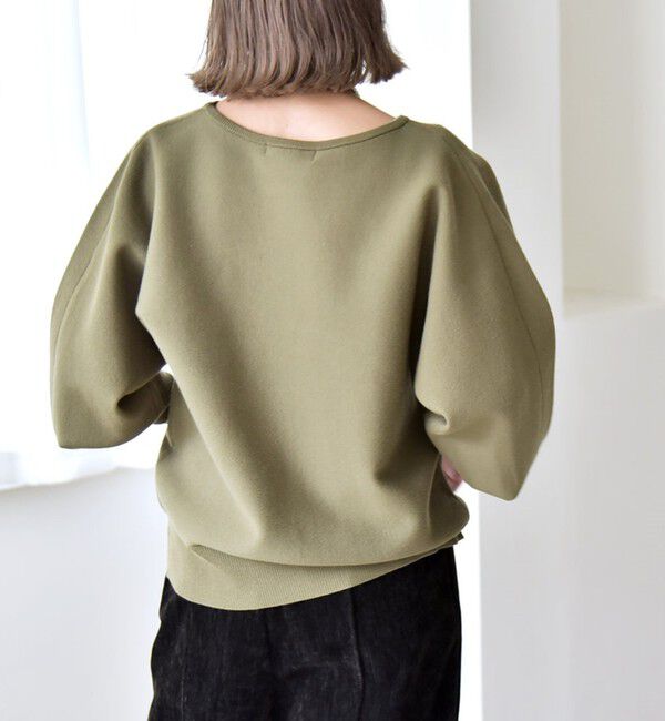 quaranciel「quaranciel:〈手洗い可能〉ダブルフェイス ボートネック パフ ニット プルオーバー」|ニット・セーター|