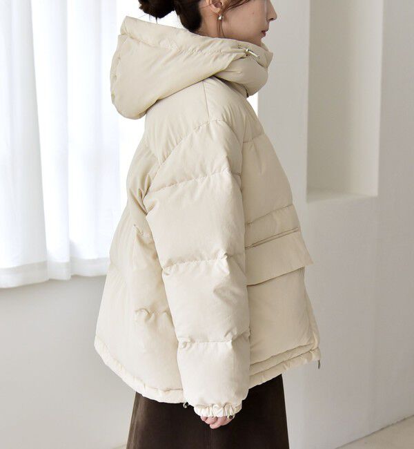 quaranciel「quaranciel: フーディー & ハイネック 2way ショート ダウン ジャケット」|ダウン|