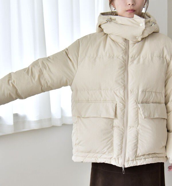 quaranciel「quaranciel: フーディー & ハイネック 2way ショート ダウン ジャケット」|ダウン|