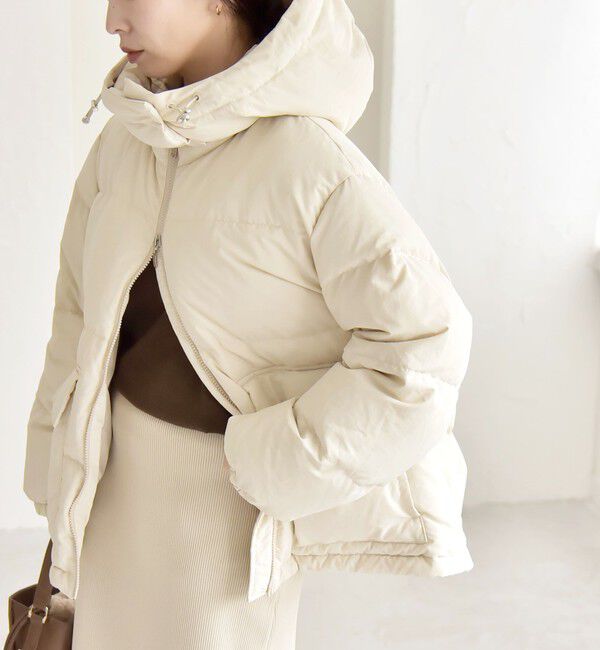 quaranciel「quaranciel: フーディー & ハイネック 2way ショート ダウン ジャケット」|ダウン|