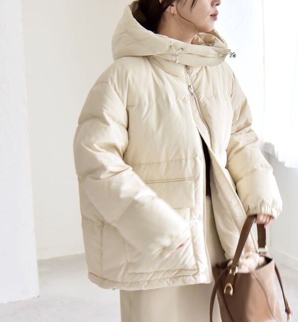 quaranciel「quaranciel: フーディー & ハイネック 2way ショート ダウン ジャケット」|ダウン|