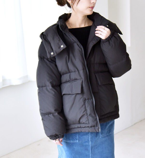 quaranciel「quaranciel: フーディー & ハイネック 2way ショート ダウン ジャケット」|ダウン|