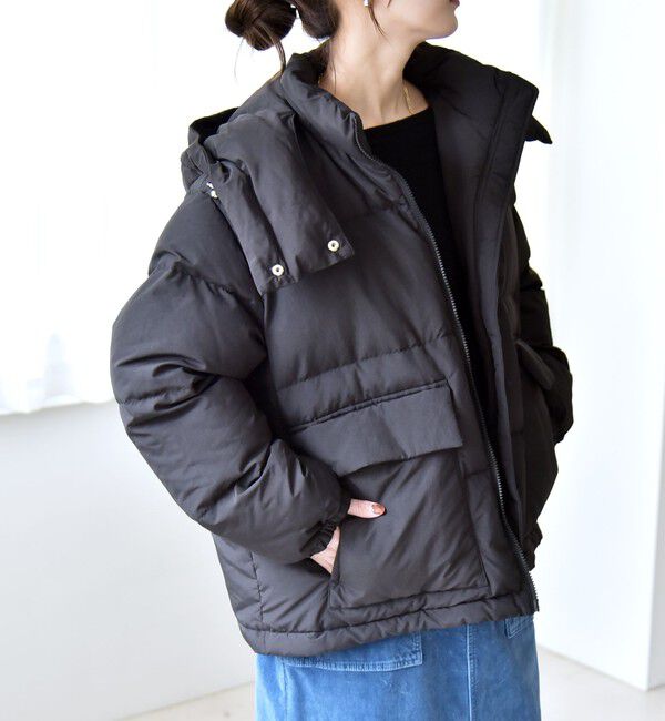 quaranciel「quaranciel: フーディー & ハイネック 2way ショート ダウン ジャケット」|ダウン|