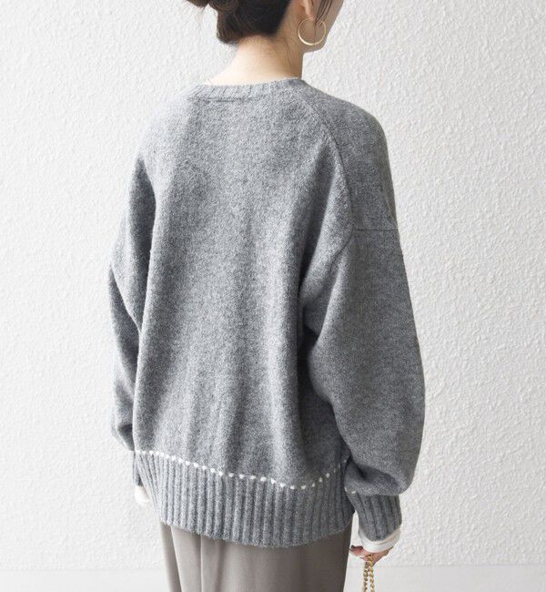 SHIPS any「《一部追加予約》SHIPS any:〈手洗い可能〉ステッチ デザイン ルーズ ニット カーディガン」|カーディガン|