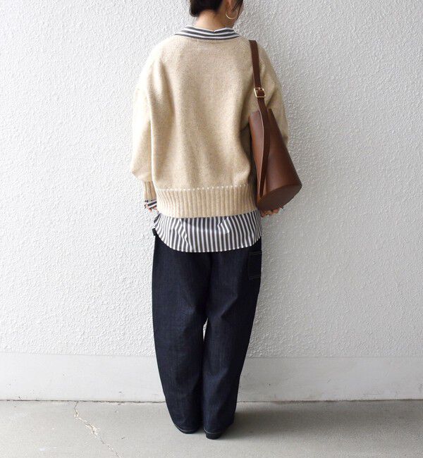 SHIPS any「《一部追加予約》SHIPS any:〈手洗い可能〉ステッチ デザイン ルーズ ニット カーディガン」|カーディガン|