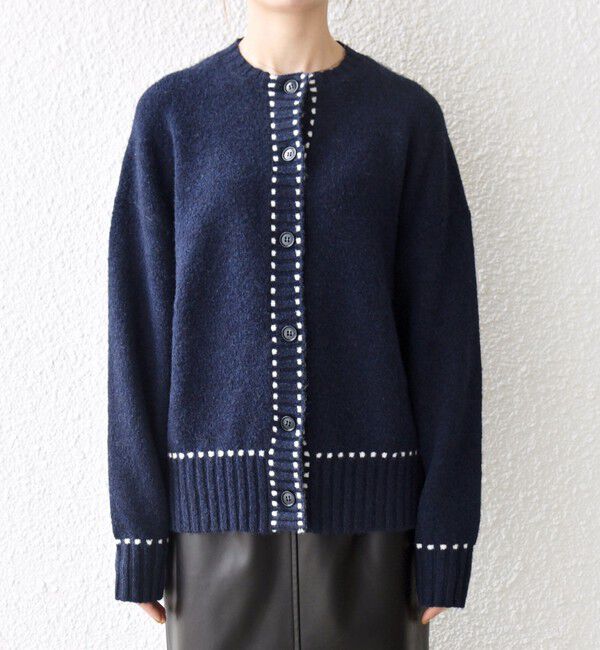SHIPS any「《一部追加予約》SHIPS any:〈手洗い可能〉ステッチ デザイン ルーズ ニット カーディガン」|カーディガン|