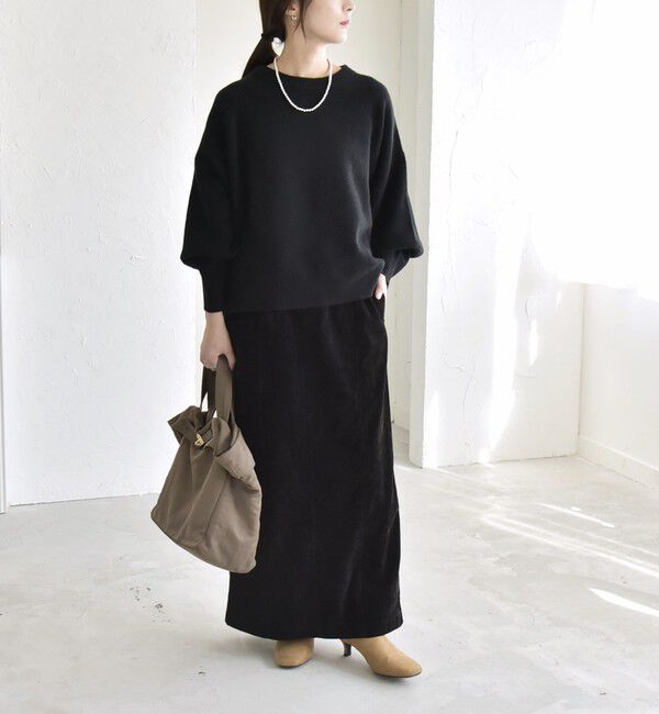 quaranciel「quaranciel:〈洗濯機可能〉ポリエステル ベロア Iライン イージー スカート」|スカート|