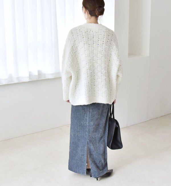 quaranciel「quaranciel:〈洗濯機可能〉ポリエステル ベロア Iライン イージー スカート」|スカート|