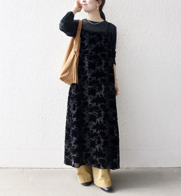 SHIPS any「SHIPS any:〈手洗い可能〉フラワー オパール ロング キャミワンピース」|ワンピース|