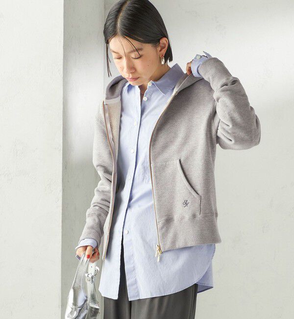 SHIPS for women「〈洗濯機可能〉AZUMA 裏毛 刺繍 ジップ アップ パーカ」|パーカー|