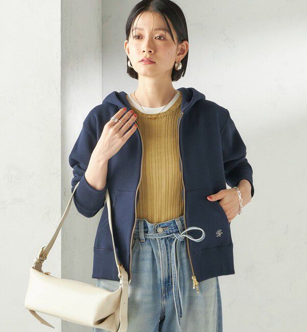 SHIPS for women「〈洗濯機可能〉AZUMA 裏毛 刺繍 ジップ アップ パーカ」|パーカー|